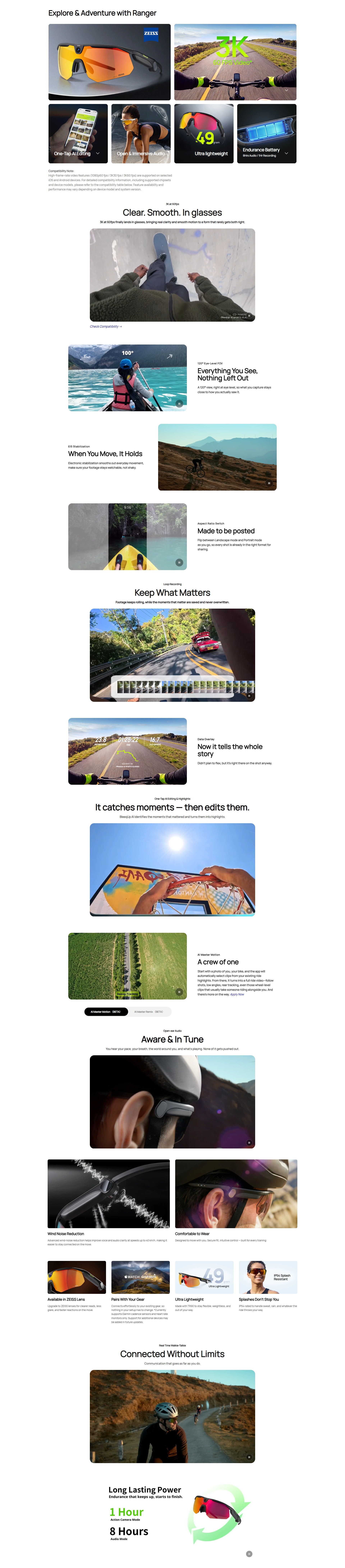 BleeqUp Ranger 4 in 1 AI Sports Camera Glasses